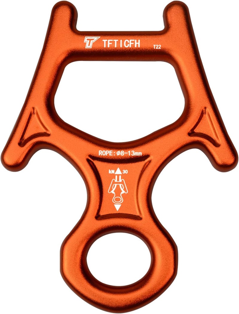 TFTICFH Figure 8 Descender, 30kN Climbing Descender, Heavy Duty 7075 Aluminum Belay & Rappel Equipment for Climbing, Mountaineering, Arborist, Caving, Aerial Yoga - Image 1